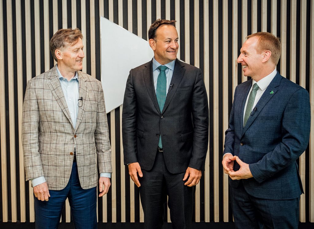 ADI CEO and Chair Vincent Roche, Taoiseach Leo Varadkar and IDA Ireland CEO Michael Lohan